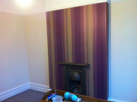 Wallpaper on chimney